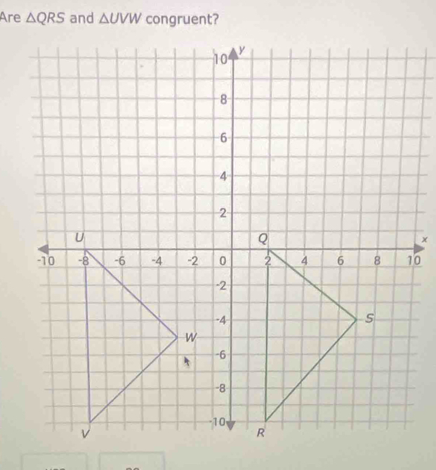 Are △ QRS and △ UVW congruent?