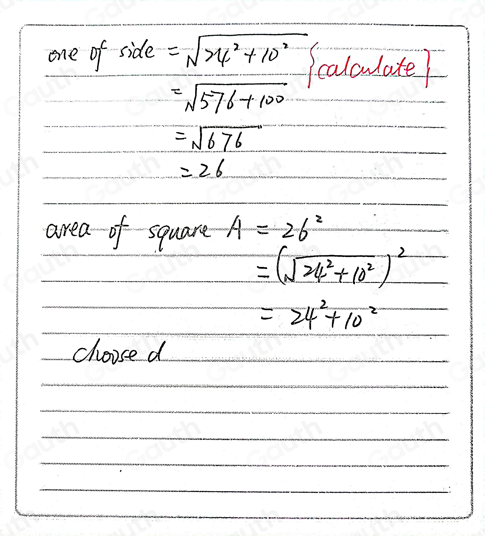 Solved: Which expression is equivalent to the area of square A, in ...