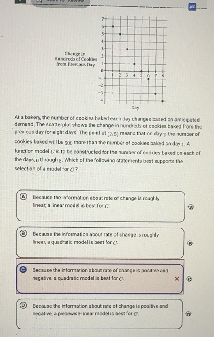 Solved: wot 7 6 5 4 3 Change in Hundreds of Cookies 2 from Previous Day ...