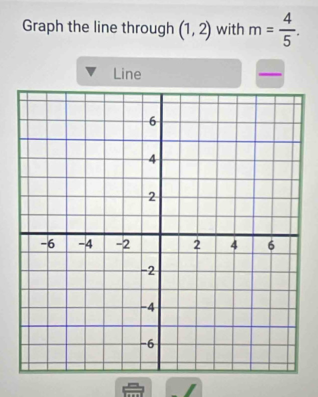 Graph the line through (1,2) with m= 4/5 . 
Line