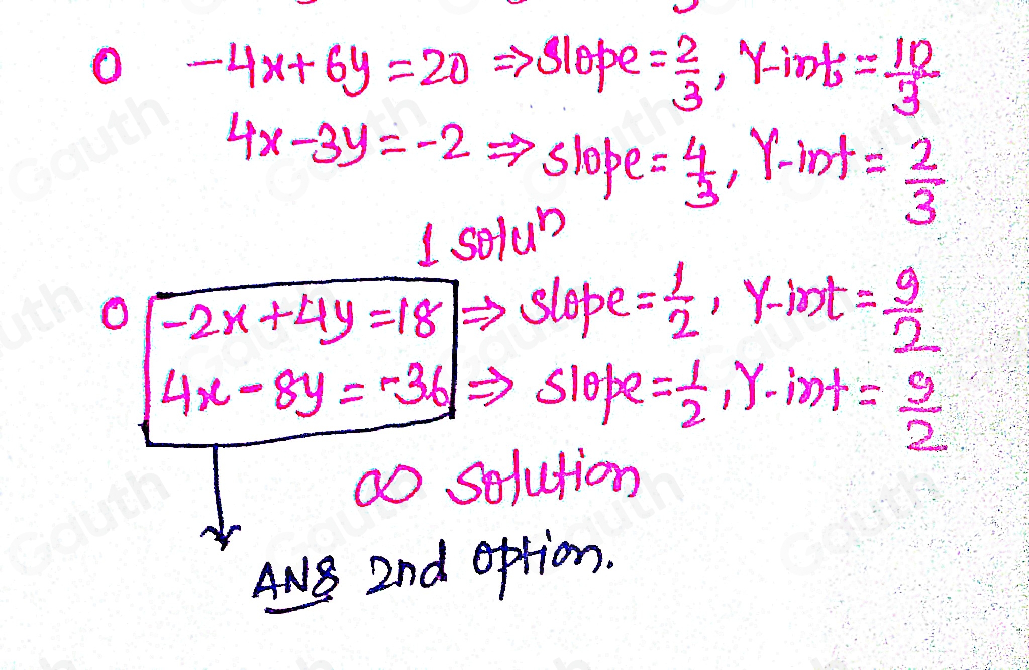 Solved: Determine which system will produce infinitely many solutions ...