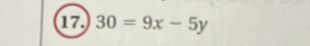 17 30=9x-5y