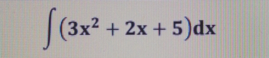 ∈t (3x^2+2x+5)dx