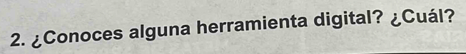 ¿Conoces alguna herramienta digital? ¿Cuál?