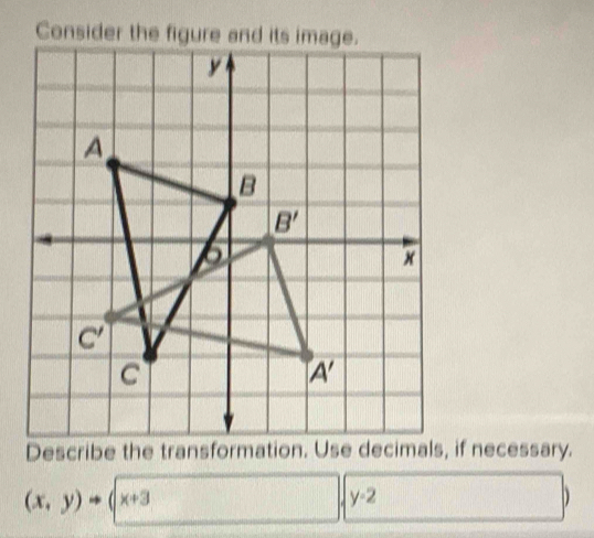 (x,y)to (x+3
y-2
D