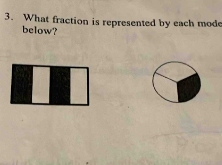 What fraction is represented by each mode 
below?