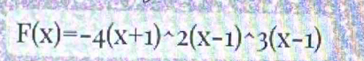 F(x)=-4(x+1)^wedge 2(x-1)^wedge 3(x-1)