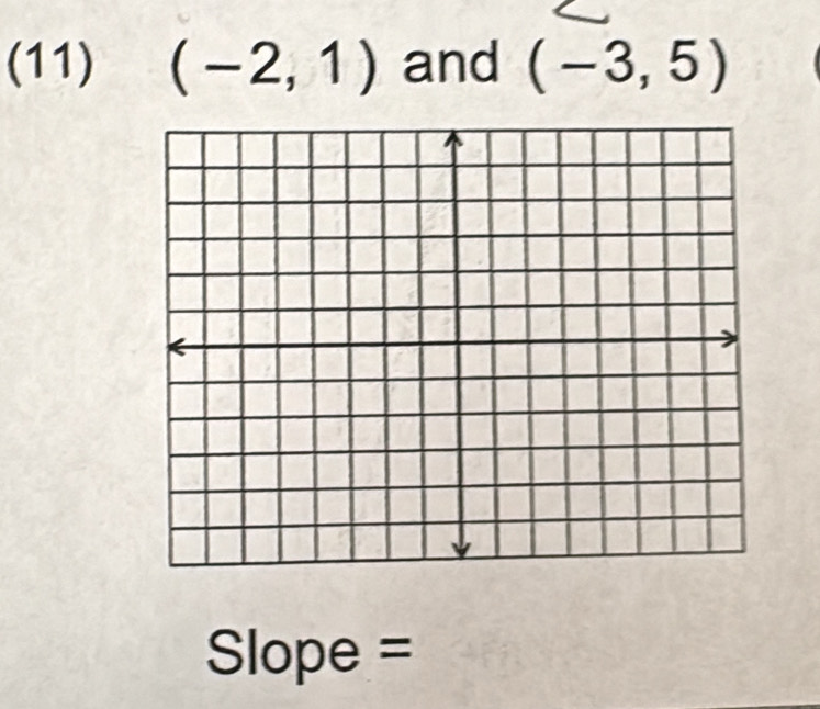 (11) (-2,1) and (-3,5)
Slope =