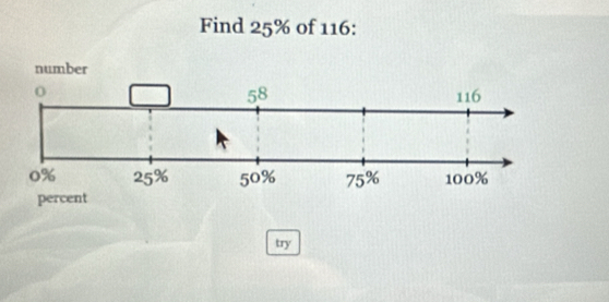 Find 25% of 116:
try