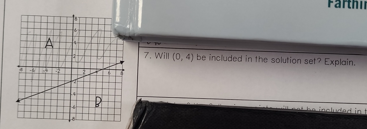 Färthi 
7. Will (0,4) be included in the solution set? Explain.