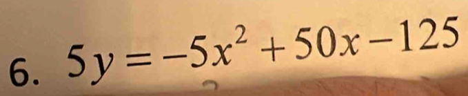 5y=-5x^2+50x-125