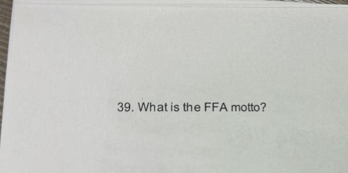 What is the FFA motto?