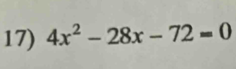 4x^2-28x-72=0