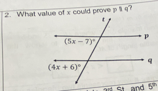 What value of x could prove pparallel q ?