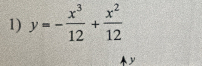 y=- x^3/12 + x^2/12 
y