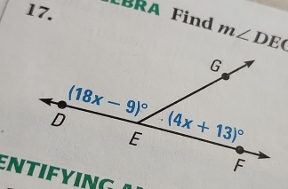 LBRA Find m∠ DEC