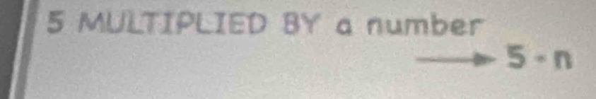 5 MULTIPLIED BY a number 
_  to 5· n