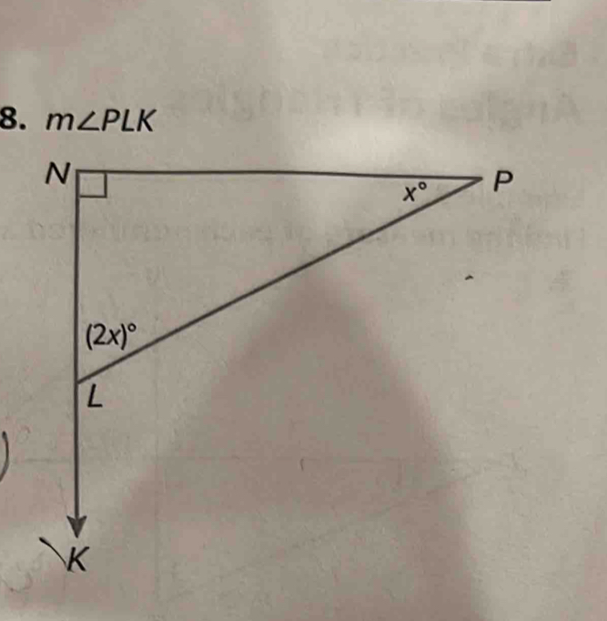 m∠ PLK