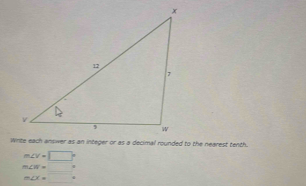 m∠ v=□°
m∠ W=□°
m∠ X=□°