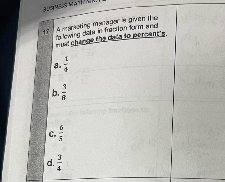 BUSINESS MATH MR.