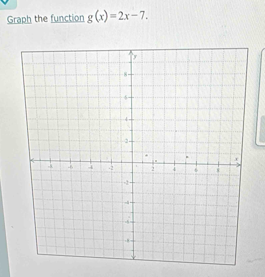 Graph the function g(x)=2x-7.