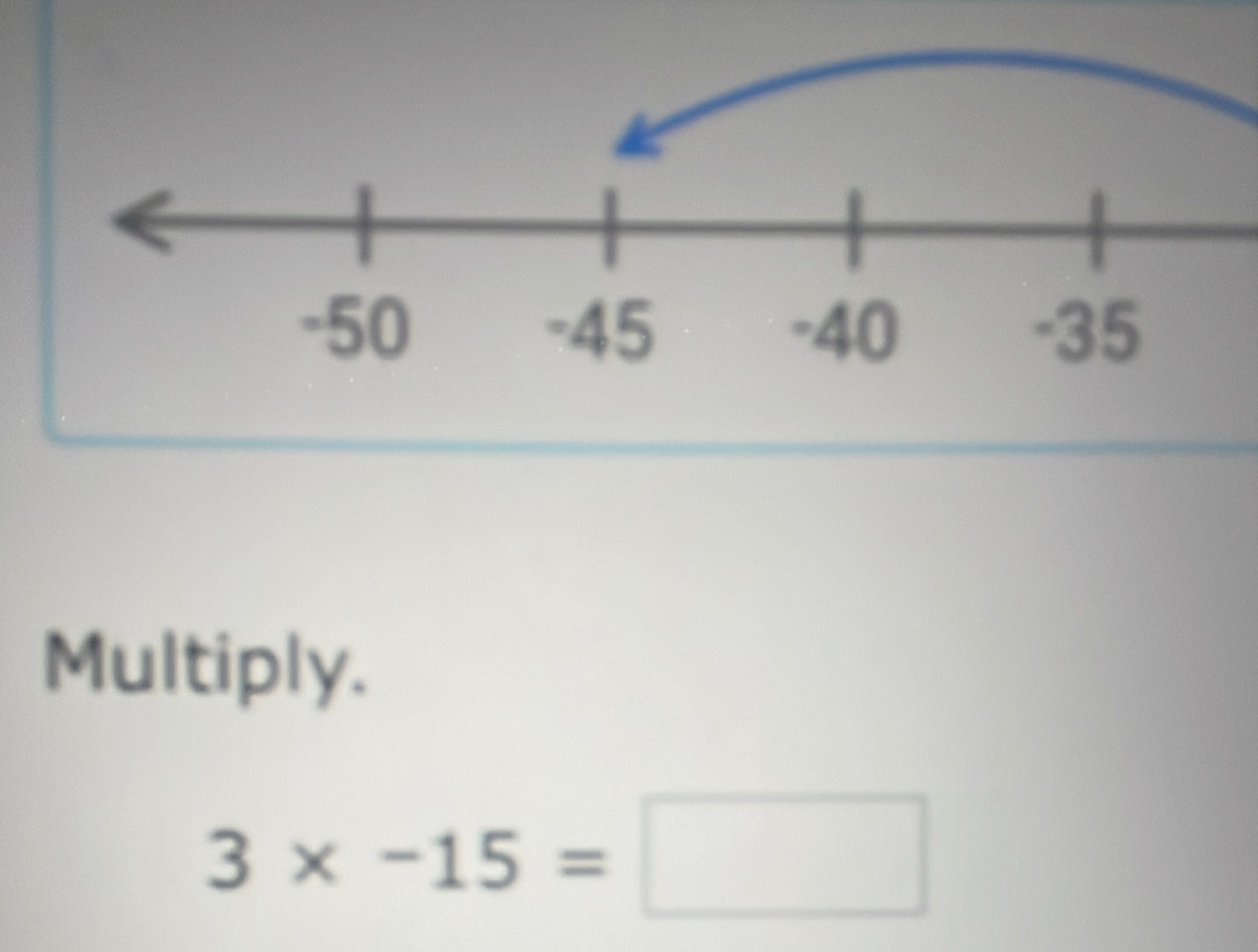 Multiply.
3* -15=□