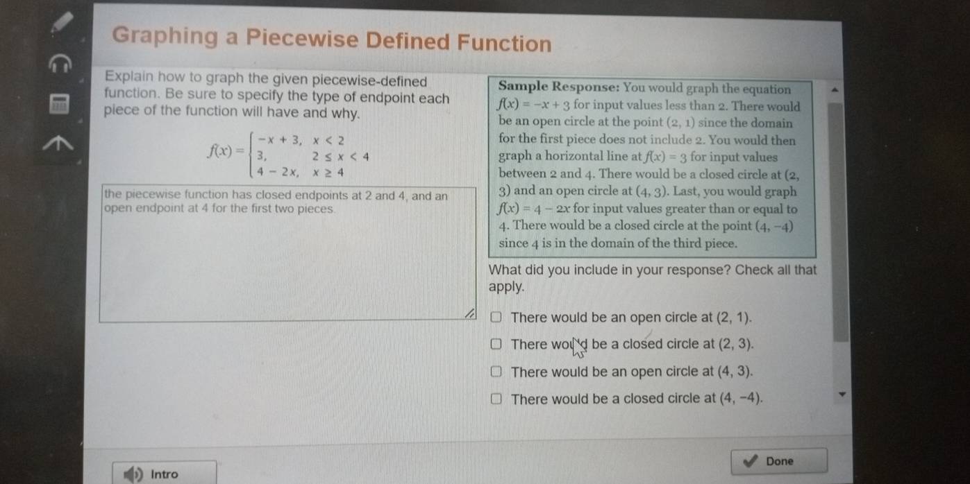 Solved: Graphing a Piecewise Defined Function Explain how to graph the ...
