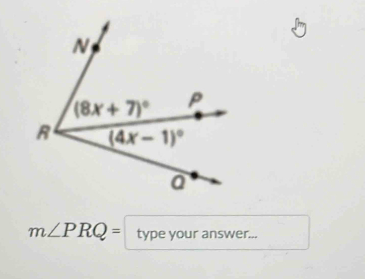 m∠ PRQ= type your answer...