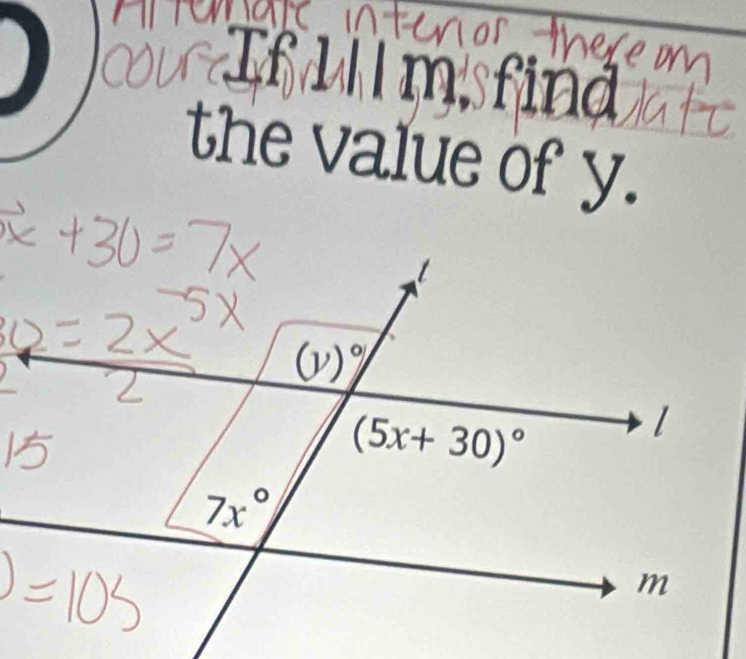 m, find
the value of y.