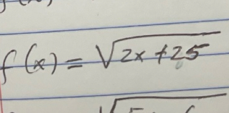 f(x)=sqrt(2x+25)
frac 2□°= BD/BC 