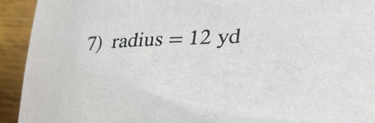 radius =12y vd