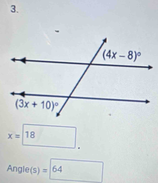 x=
Angle(s)=64