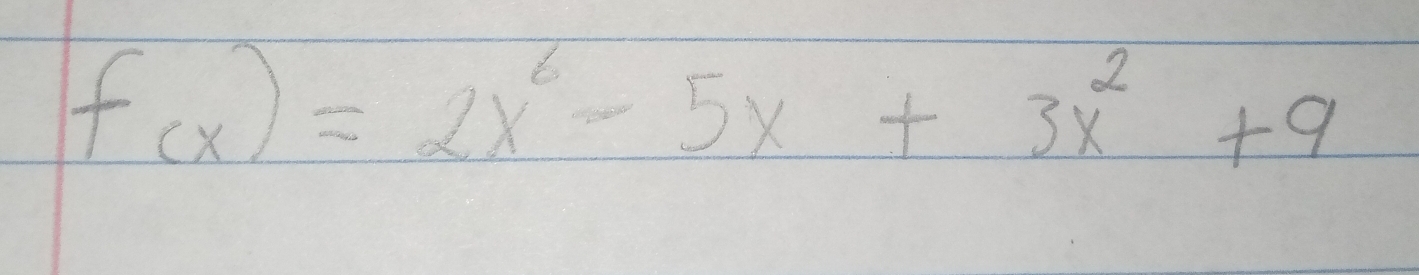 f(x)=2x^2-5x+3x^2+9