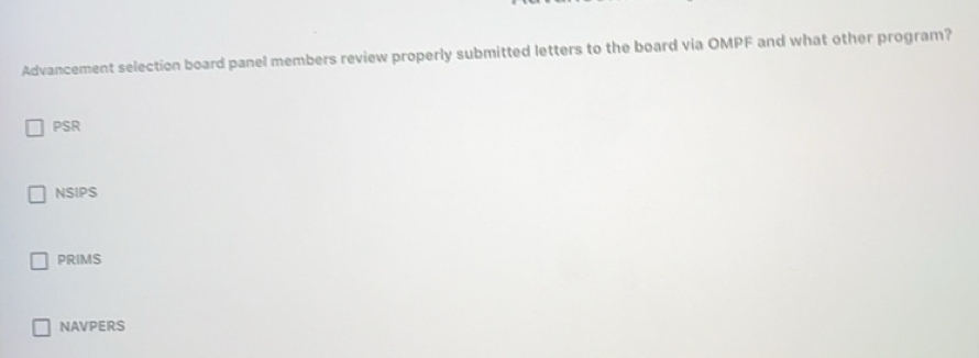 Solved: Advancement selection board panel members review properly ...