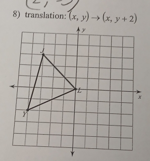 translation: (x,y)to (x,y+2)