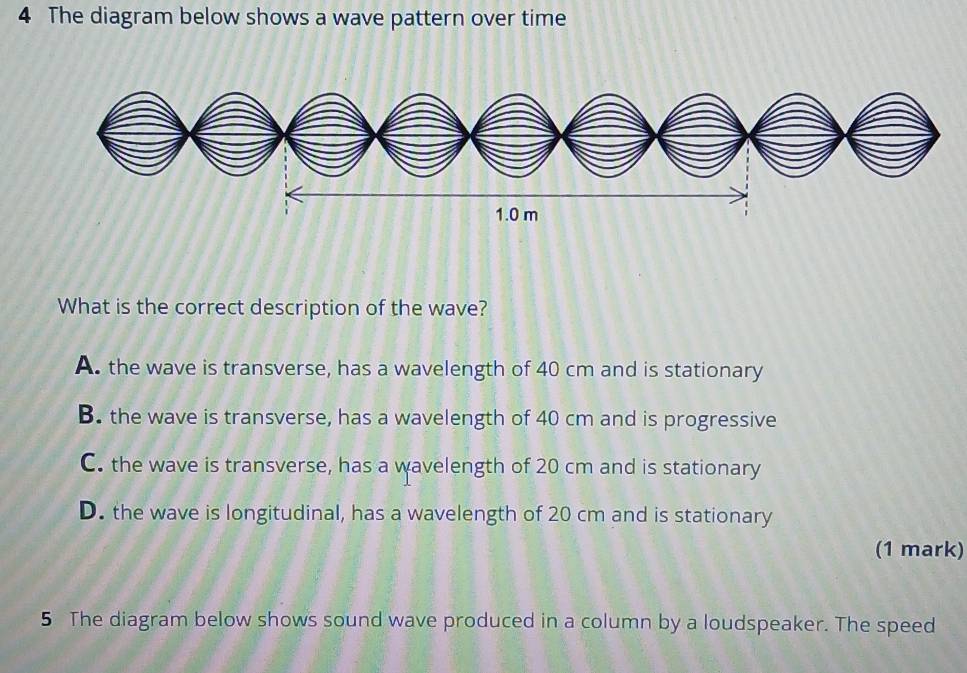 Risolto:The diagram below shows a wave pattern over time What is the ...