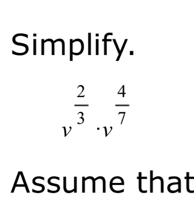 Simplify.
Assume that