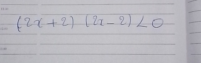 (2x+2)(2x-2)<0</tex>