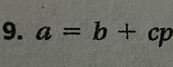 a=b+cp