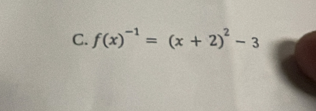 f(x)^-1=(x+2)^2-3