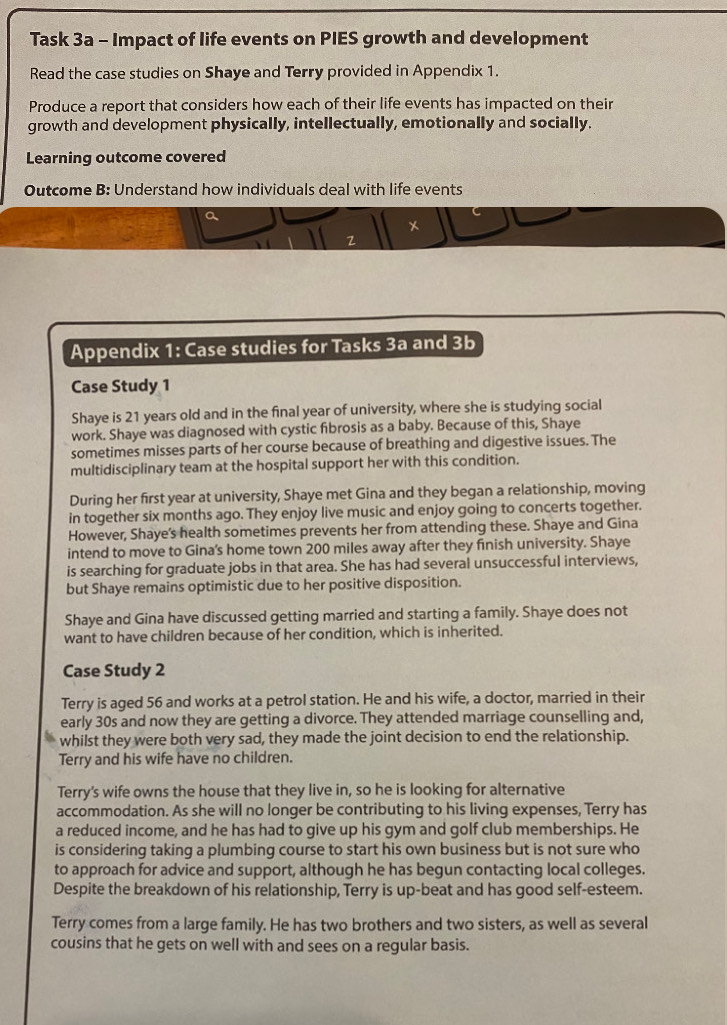 Solved: Task 3a - Impact of life events on PIES growth and development ...