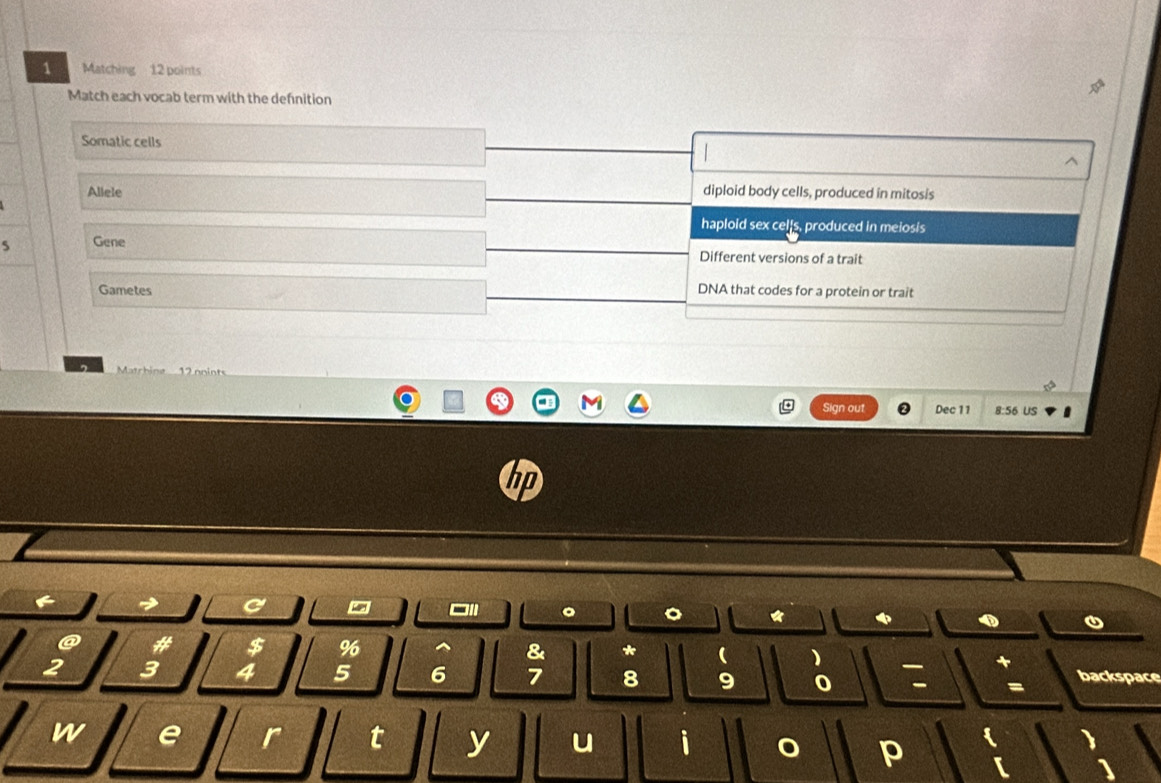 Solved: Matching 12 points Match each vocab term with the defnition ...