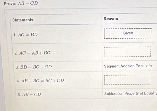 Prove: AB=CD
ality