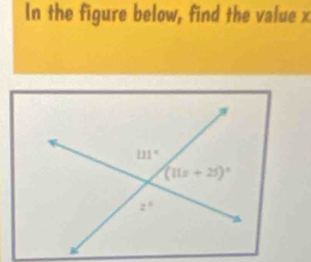 In the figure below, find the value x