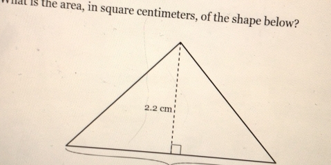 lat is the area, in square centimeters, of the shape below?