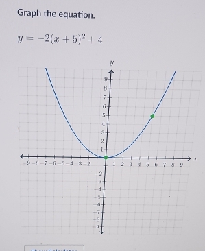 Graph the equation.
y=-2(x+5)^2+4
r