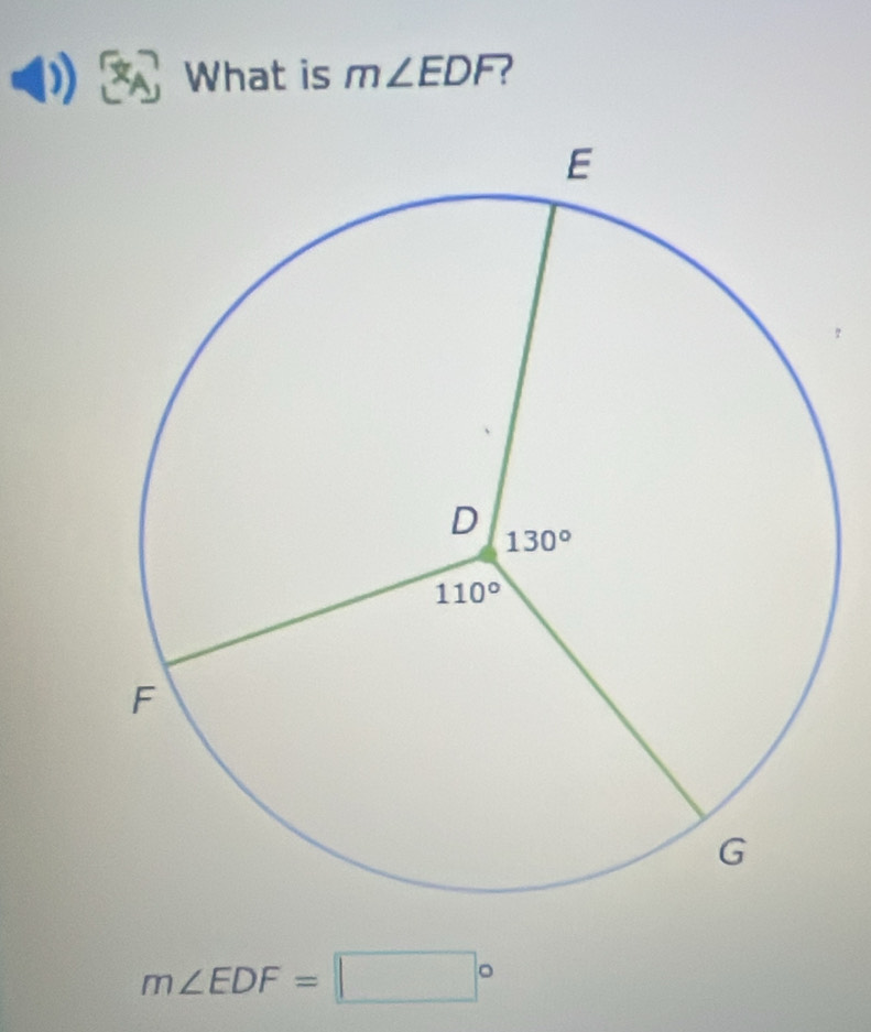 What is m∠ EDF ?
m∠ EDF=□°