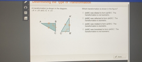 Solved: Determining the Type of Transformation A transformation is ...