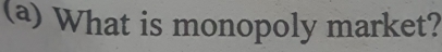 What is monopoly market?