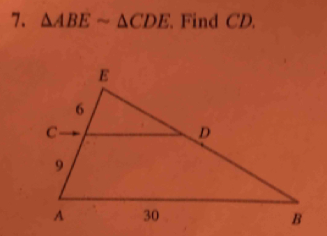 △ ABEsim △ CDE Find CD.